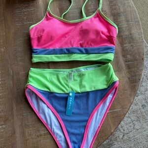 Colorful Bikini Set with Neon Accents